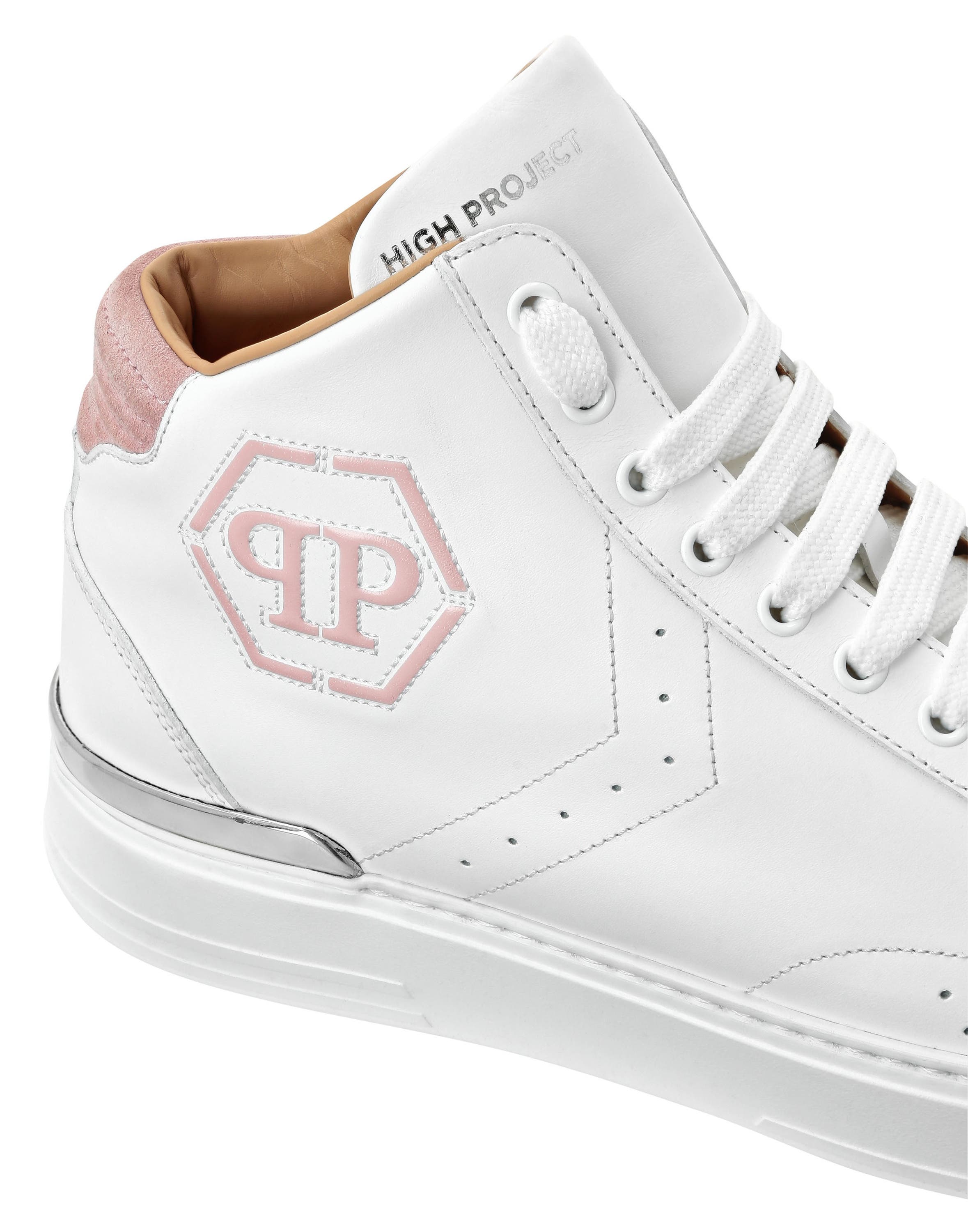 Leather Mid-Top Sneakers Hexagon Unisex, Alternate, color, rose/pink