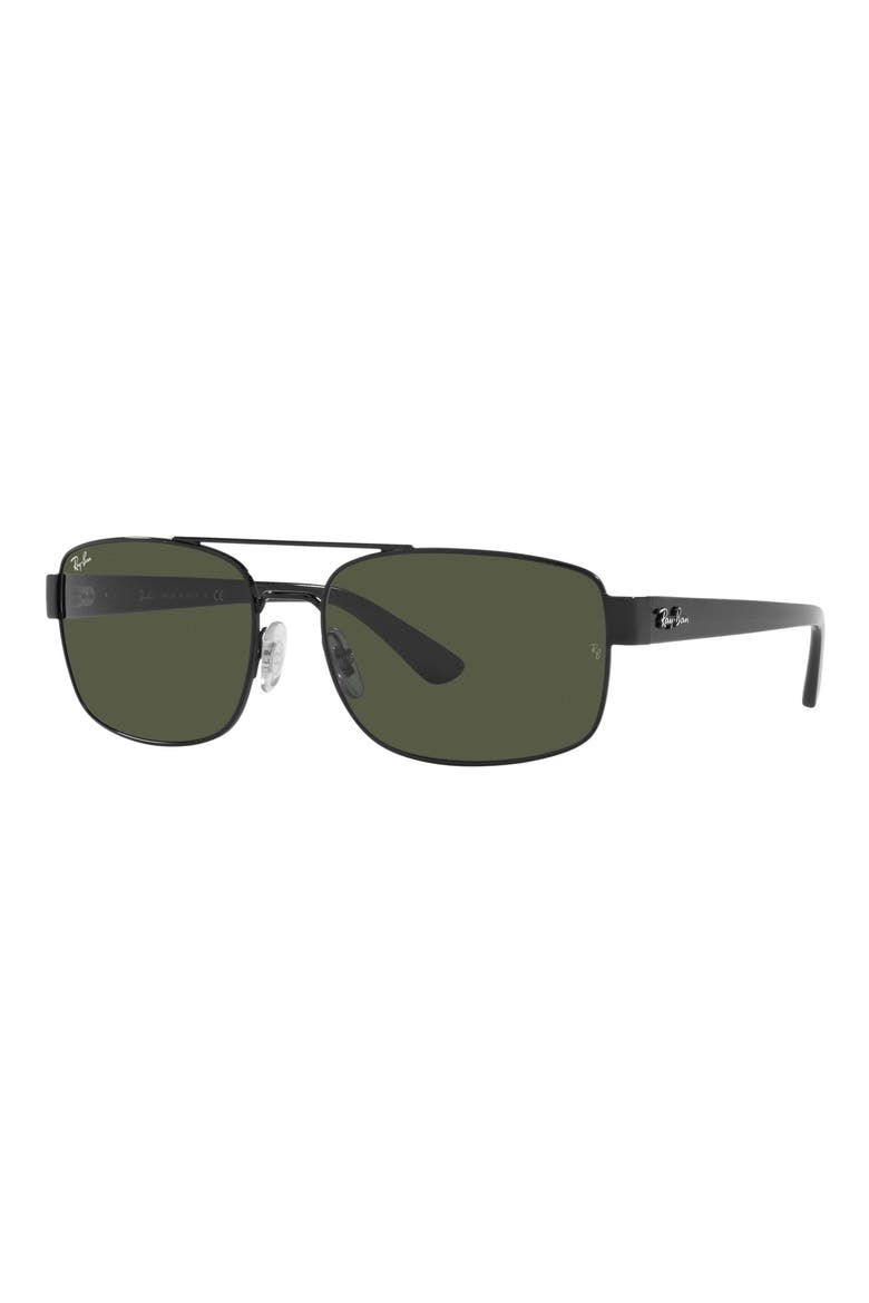 61mm Pillow Sunglasses, Alternate, color, BLACK
