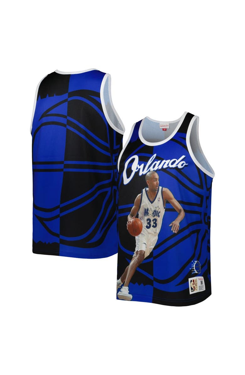 Mitchell & Ness Men's Mitchell & Ness Grant Hill Blue/Black Orlando Magic Sublimated Player Tank Top, Main, color, 