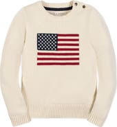 Hope & Henry Kids' Organic Crew Neck Flag Sweater