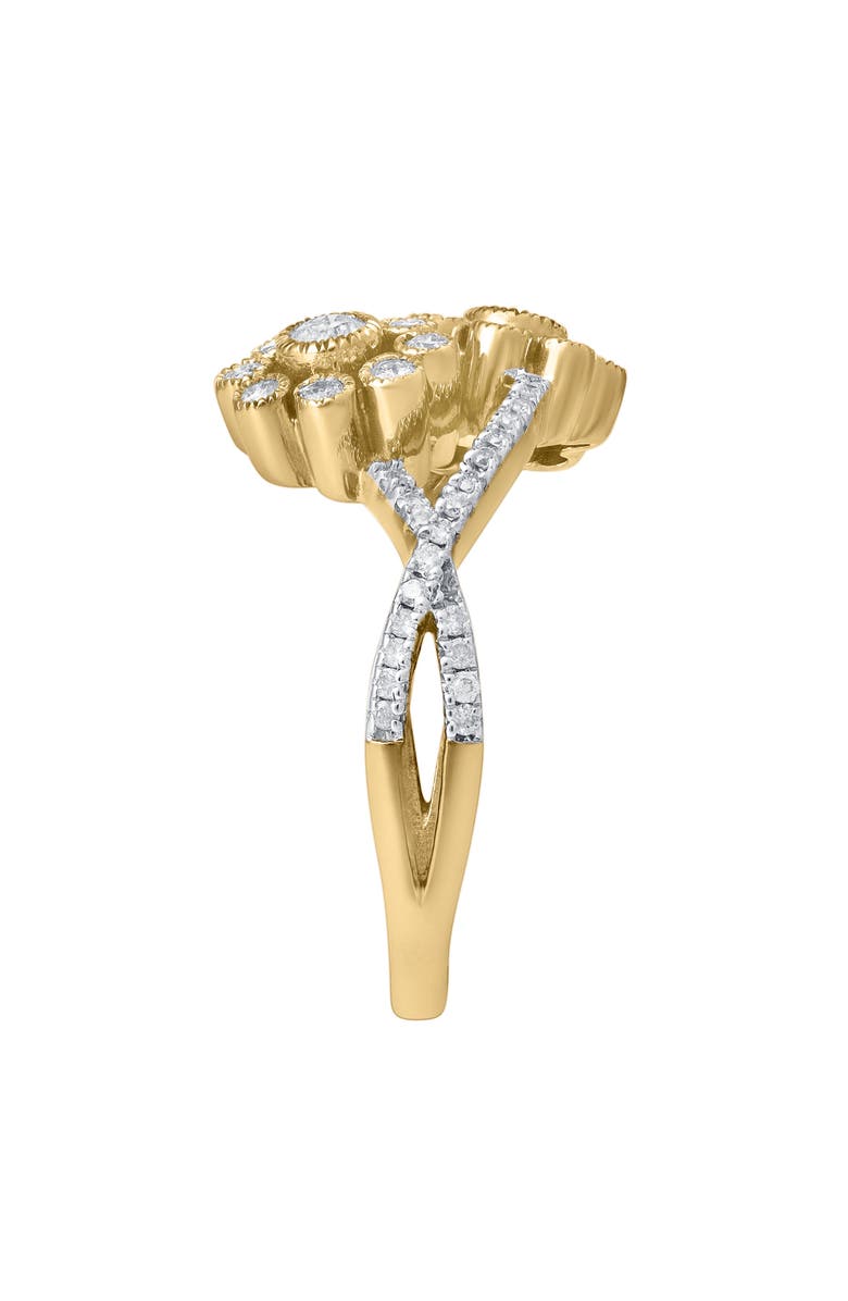 LuvMyJewelry Auralyn 0.50 Ct Natural Diamond Floral 10K Gold Ring, Alternate, color, 10K Yellow Gold