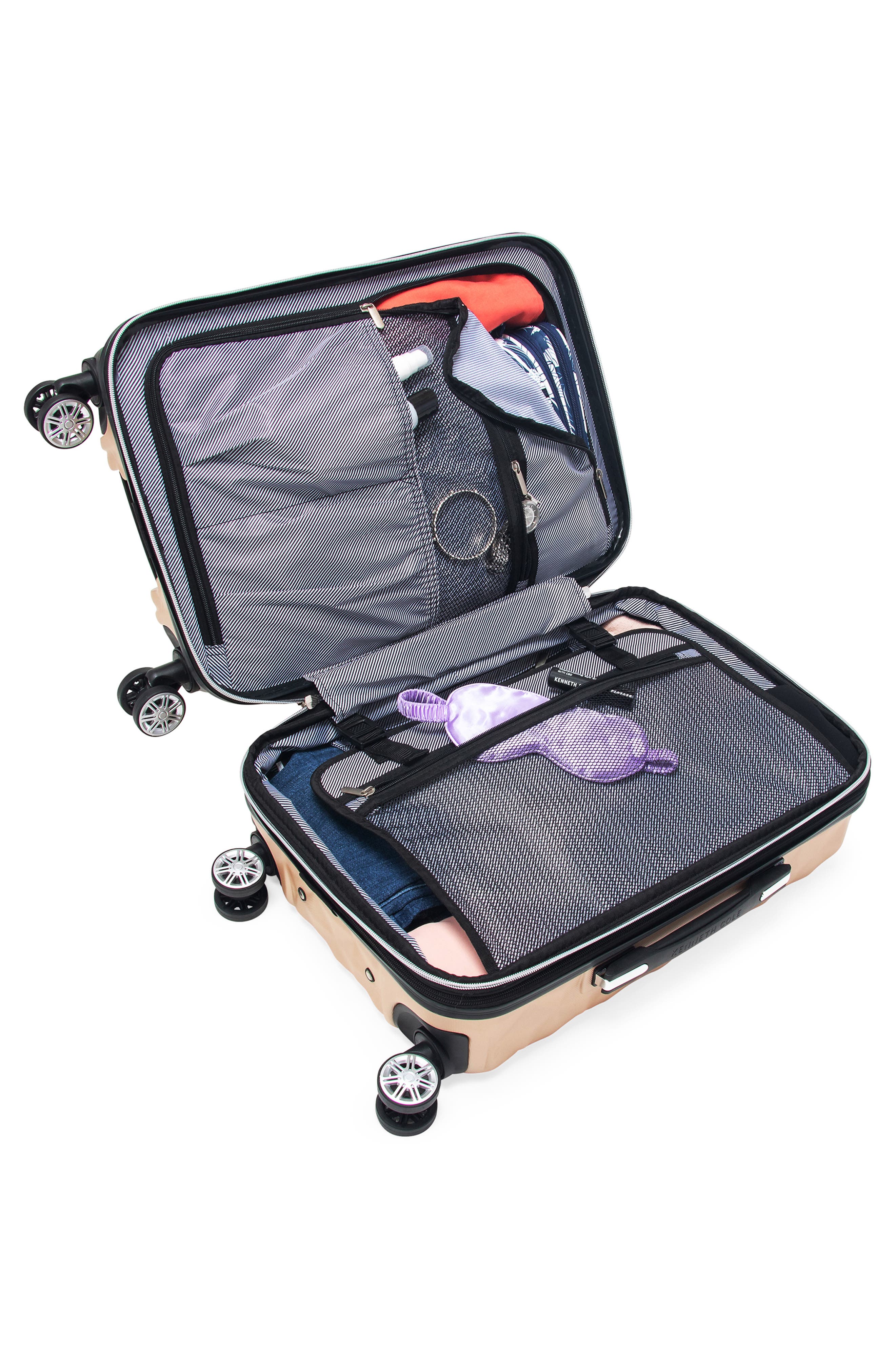 Kenneth Cole Reaction KENNETH COLE Diamond Tower 28" Hardside Spinner Luggage, Alternate, color, Rose Champagne