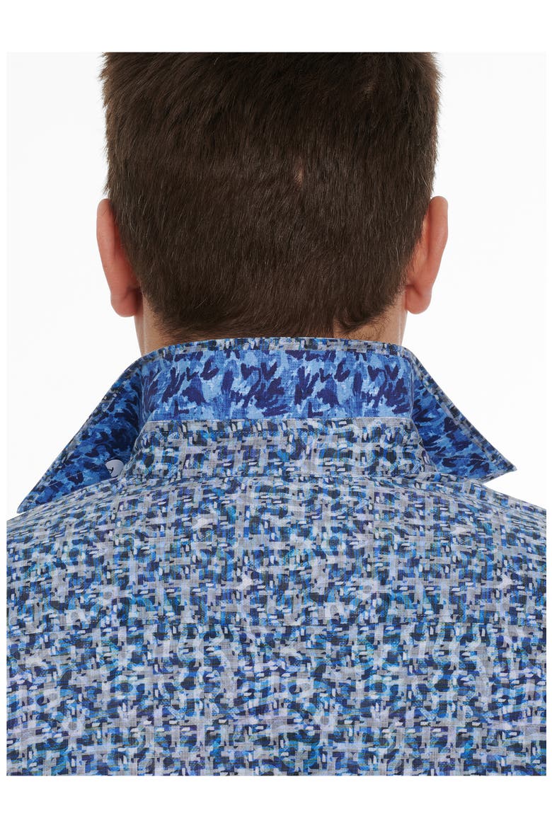 Labyrinth Button-Up Shirt, Alternate, color, BLUE