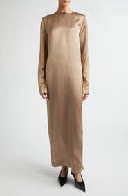 TOTEME Long Sleeve Satin Dress