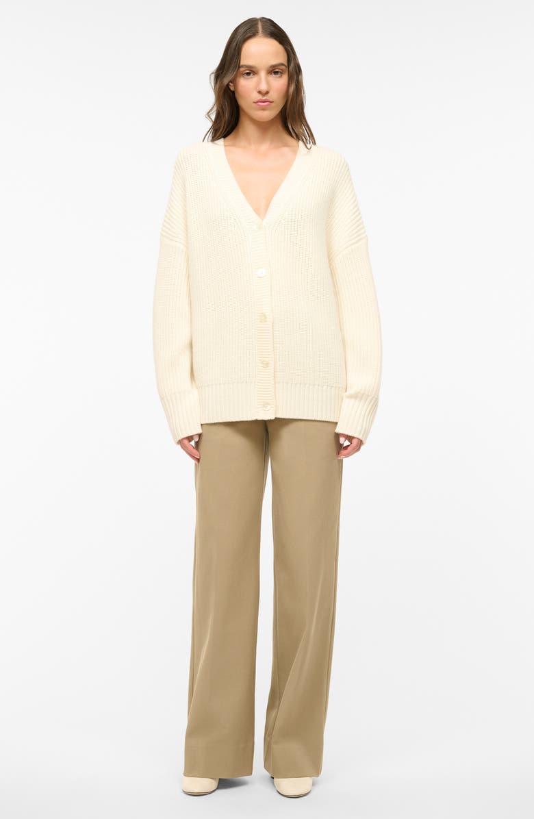 STAUD Matilda Wool Blend Cardigan, Alternate, color, Ivory