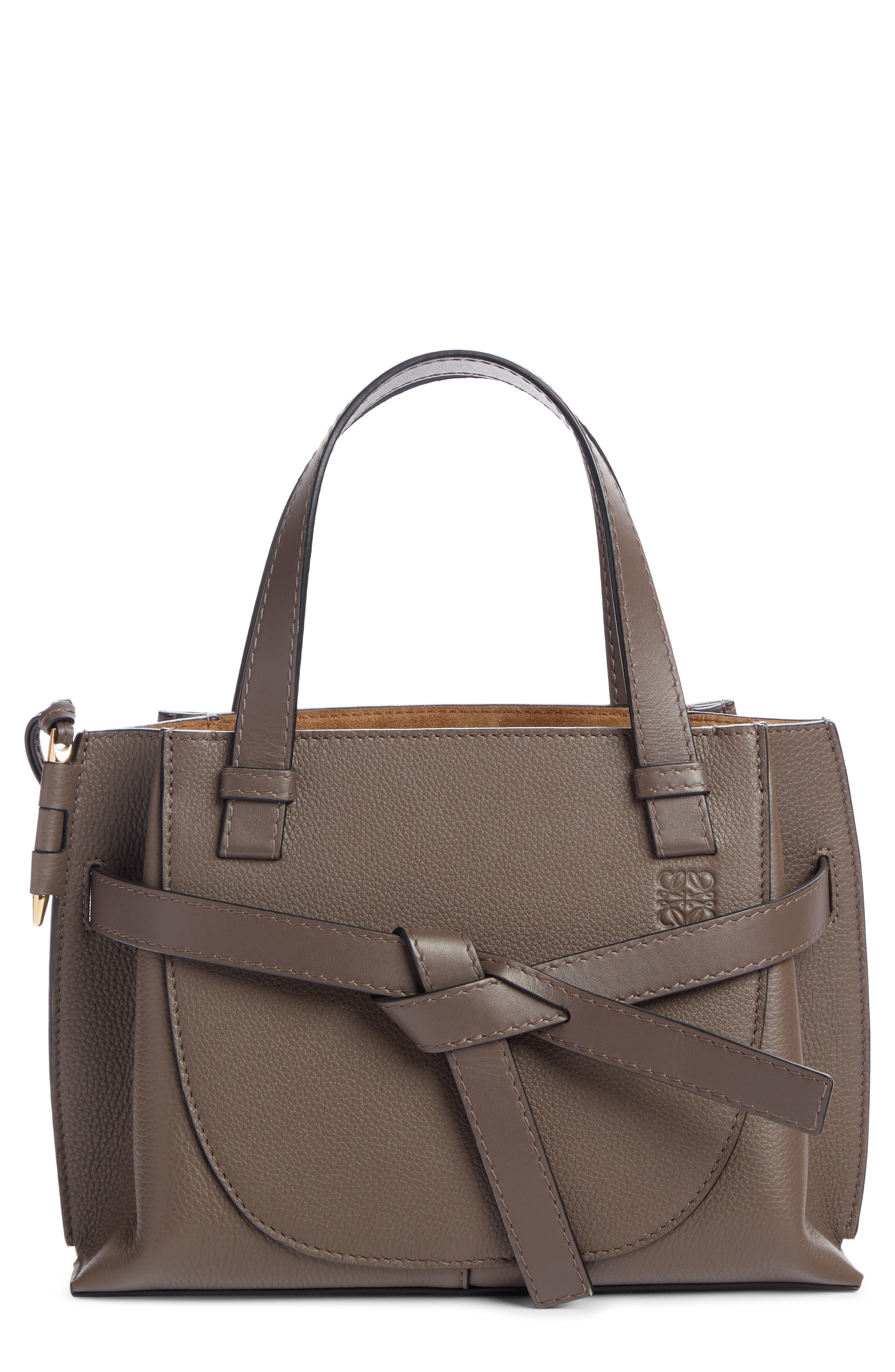 Loewe Mini Gate Leather Tote, Main, color, 