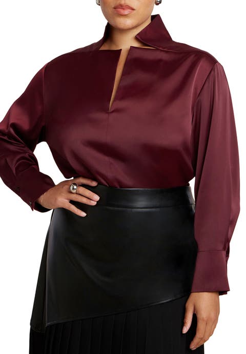 Deconstructed Neckline Blouse (Plus)