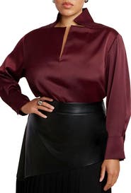ELOQUII Deconstructed Neckline Blouse