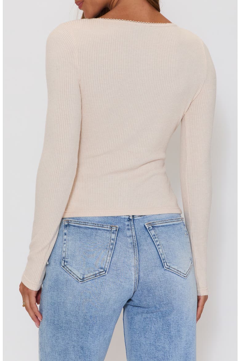 Daphne Rib Knit Button-Up Top, Alternate, color, TAUPE