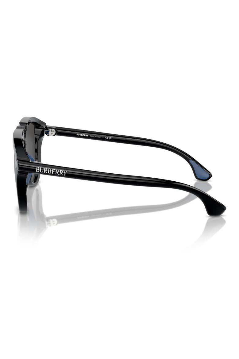 Kids' 52mm Pilot Sunglasses, Alternate, color, BLACK / DARK GREY