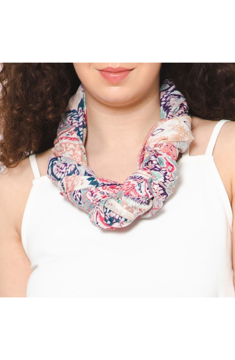 Vismaya Paisley Fringe Georgette Scarf, Alternate, color, Multi