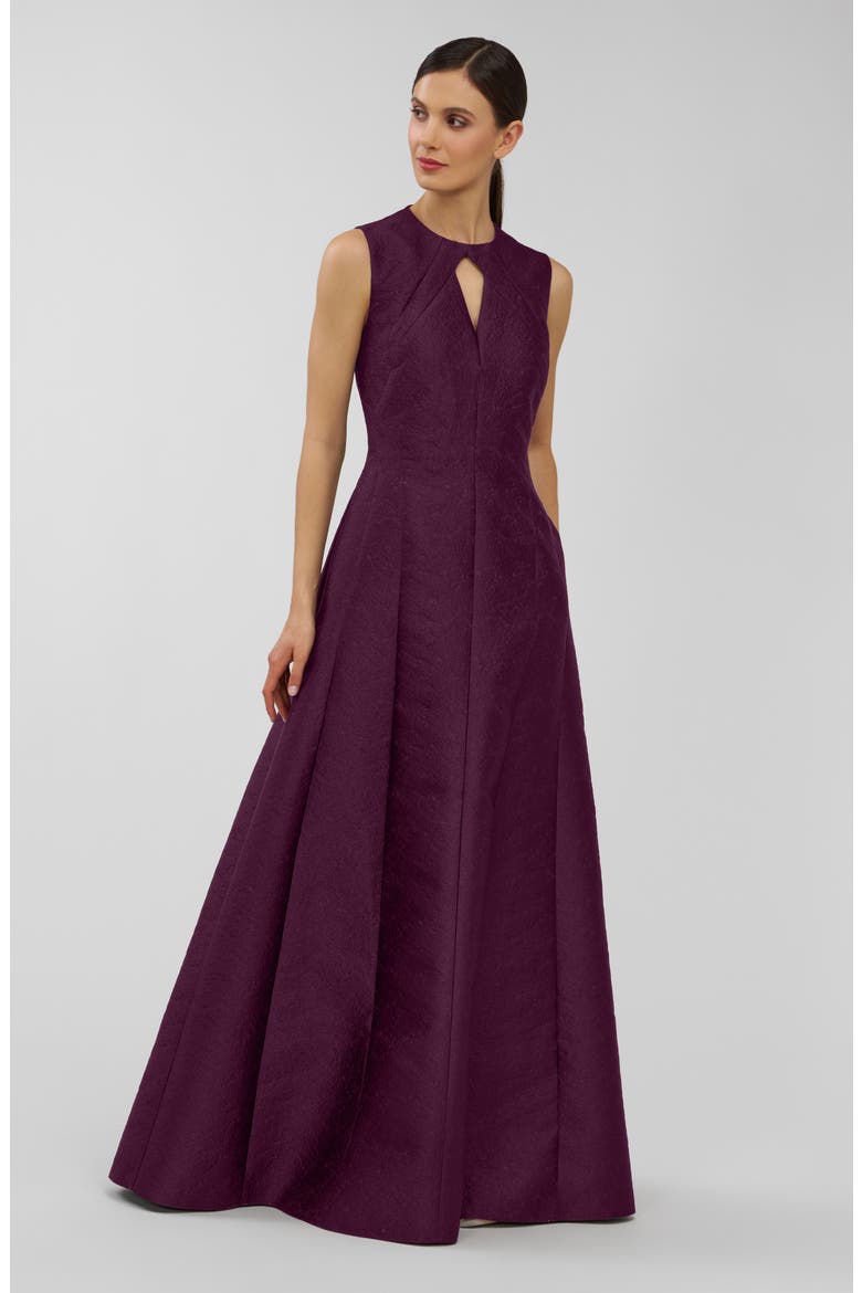 Gabriella Jacquard Gown, Alternate, color, MULBERRY