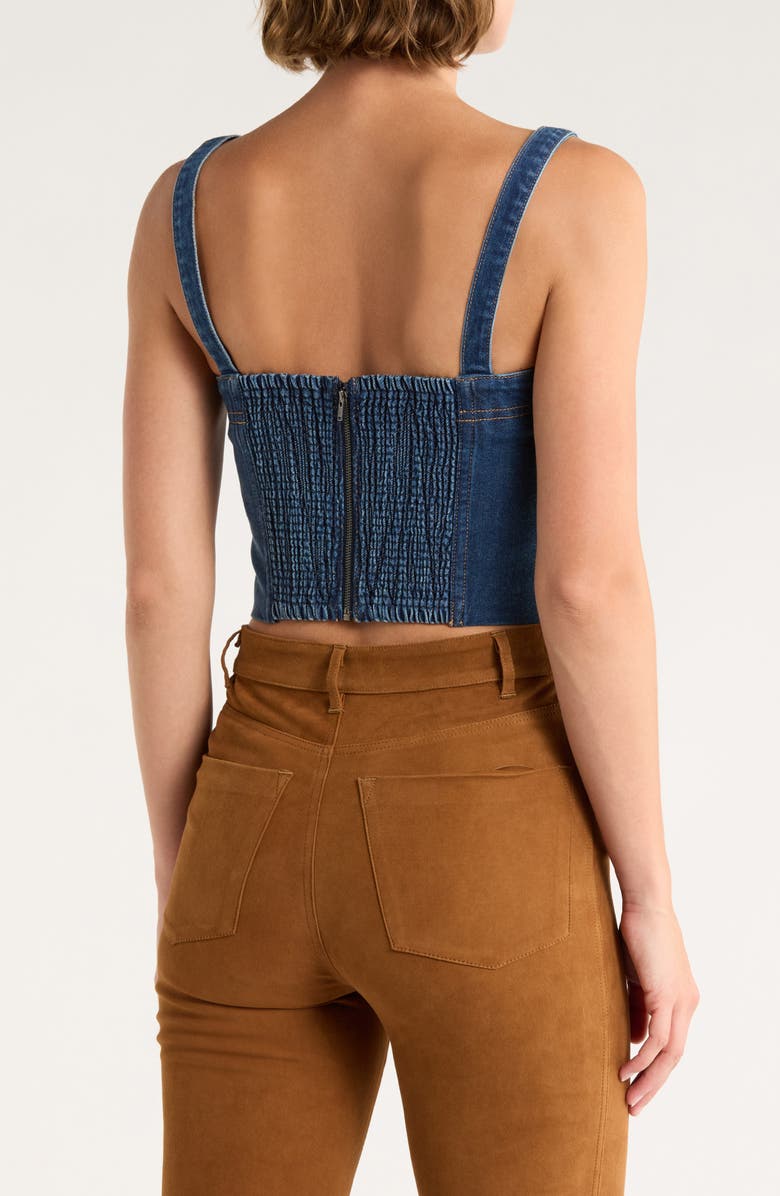 Alice + Olivia Sue Denim Bustier Top, Alternate, color, Love Train