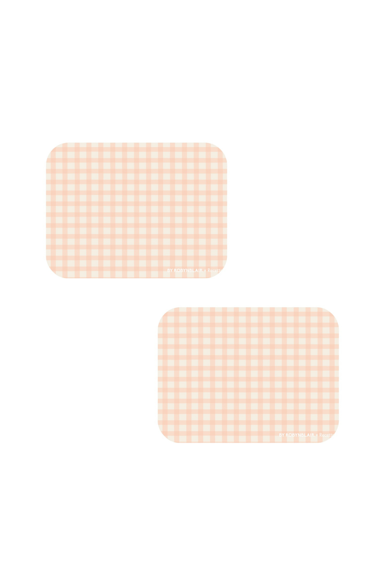 2 Gingham Placemats, Main, color, Coral