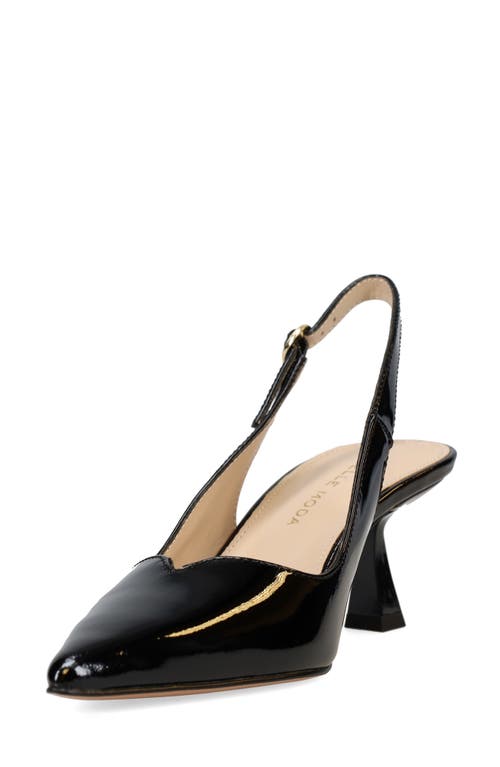 Pelle Moda Janah Slingback Pointed Toe Pump In Black Patent