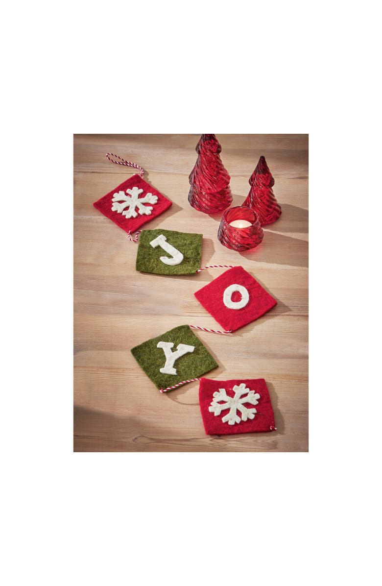 tag Joyful Multicolor Wool Hanging Decor for Holiday Cheer, Alternate, color, Multicolored