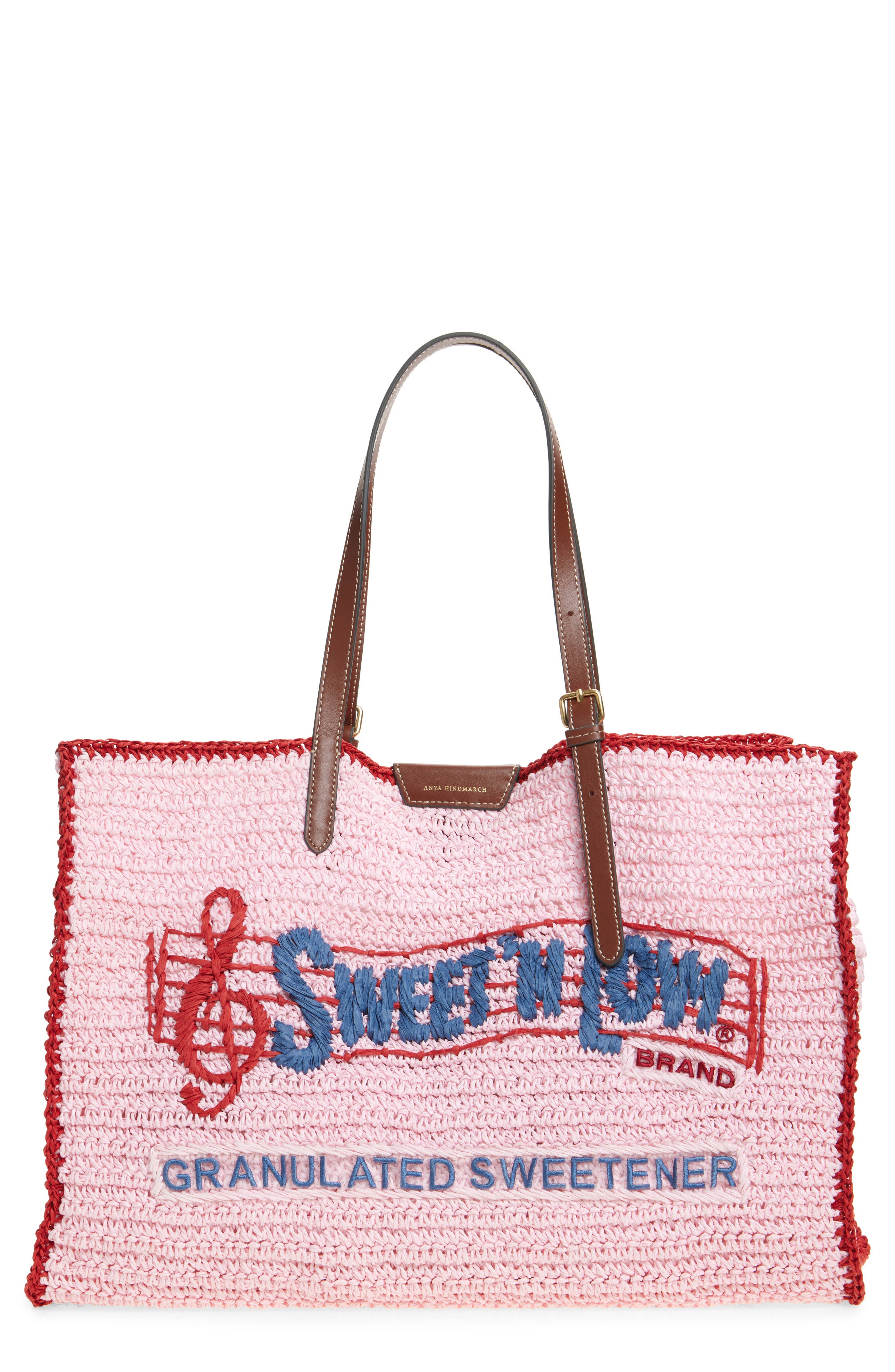Anya Hindmarch Sweet 
N Low East/West Raffia Tote, Main, color, Tuberosa