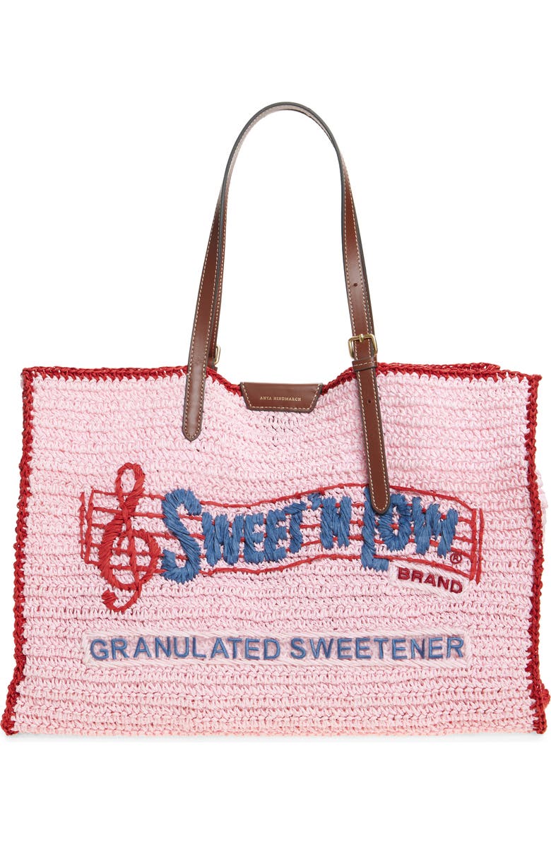 Anya Hindmarch Sweet
N Low East/West Raffia Tote, Main, color, Tuberosa