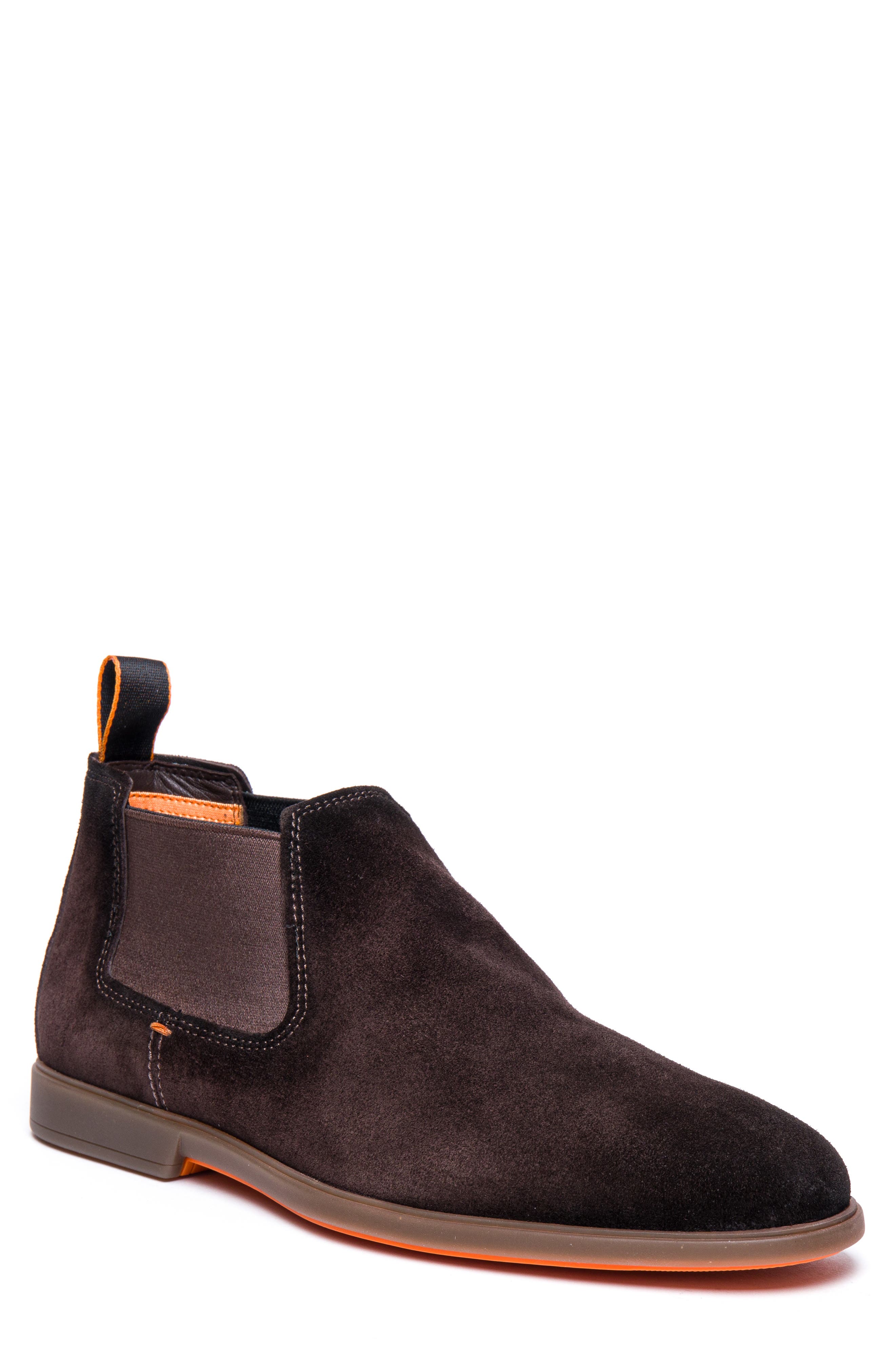 Santoni Regal Chelsea Boot, Main, color, Dark Brown