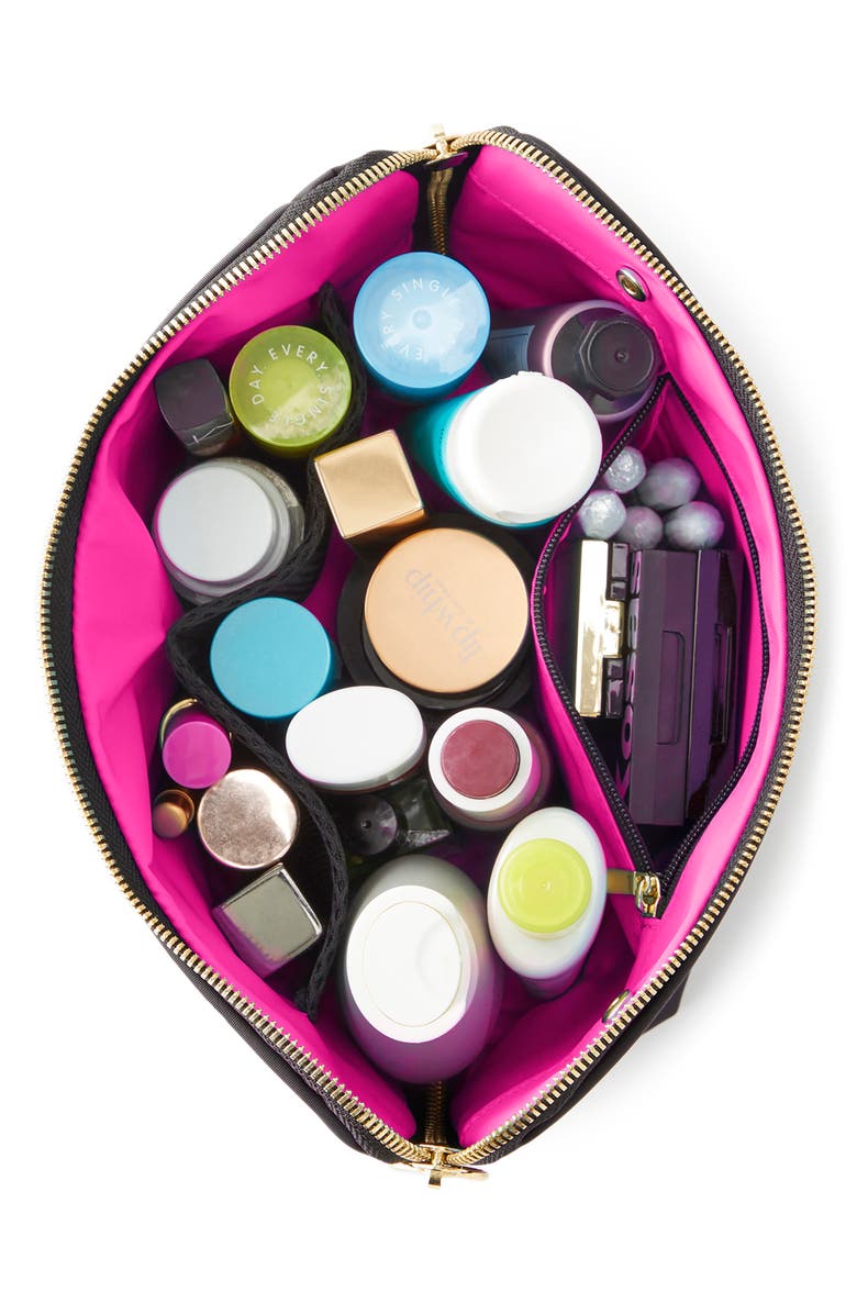 KUSSHI Signature Makeup Bag, Alternate, color, Black/ Pink