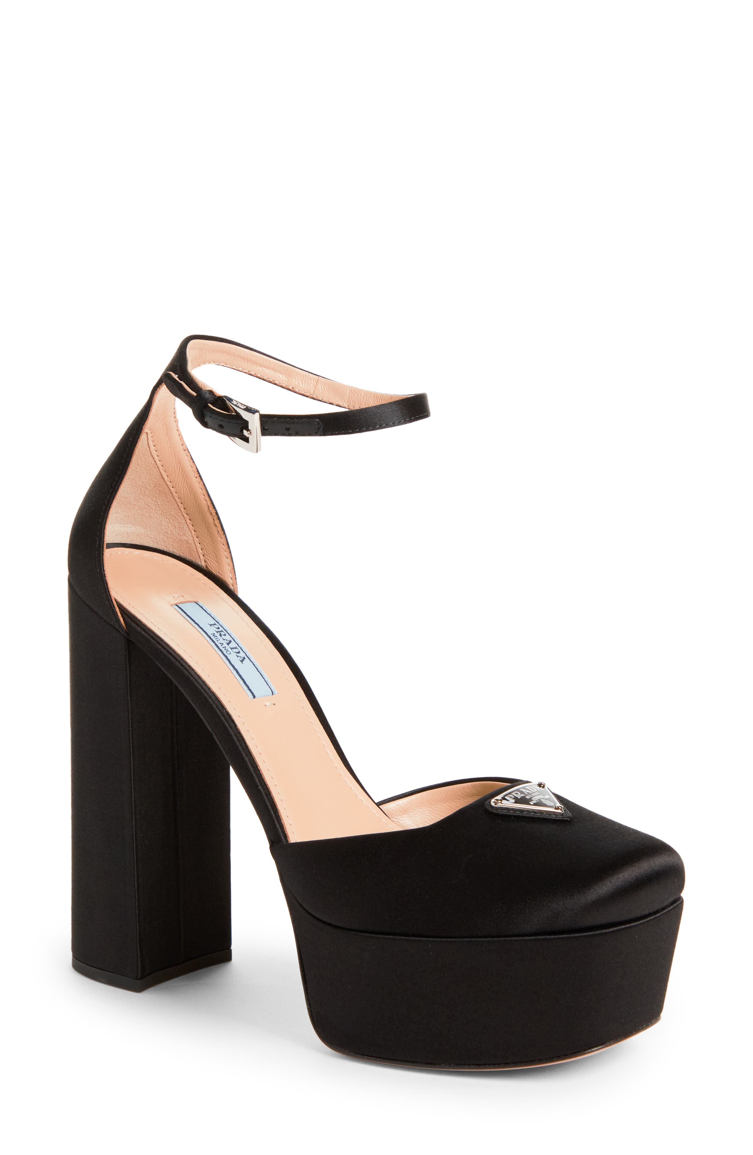 Prada Plateau Ankle Strap Platform Pump, Main, color, 