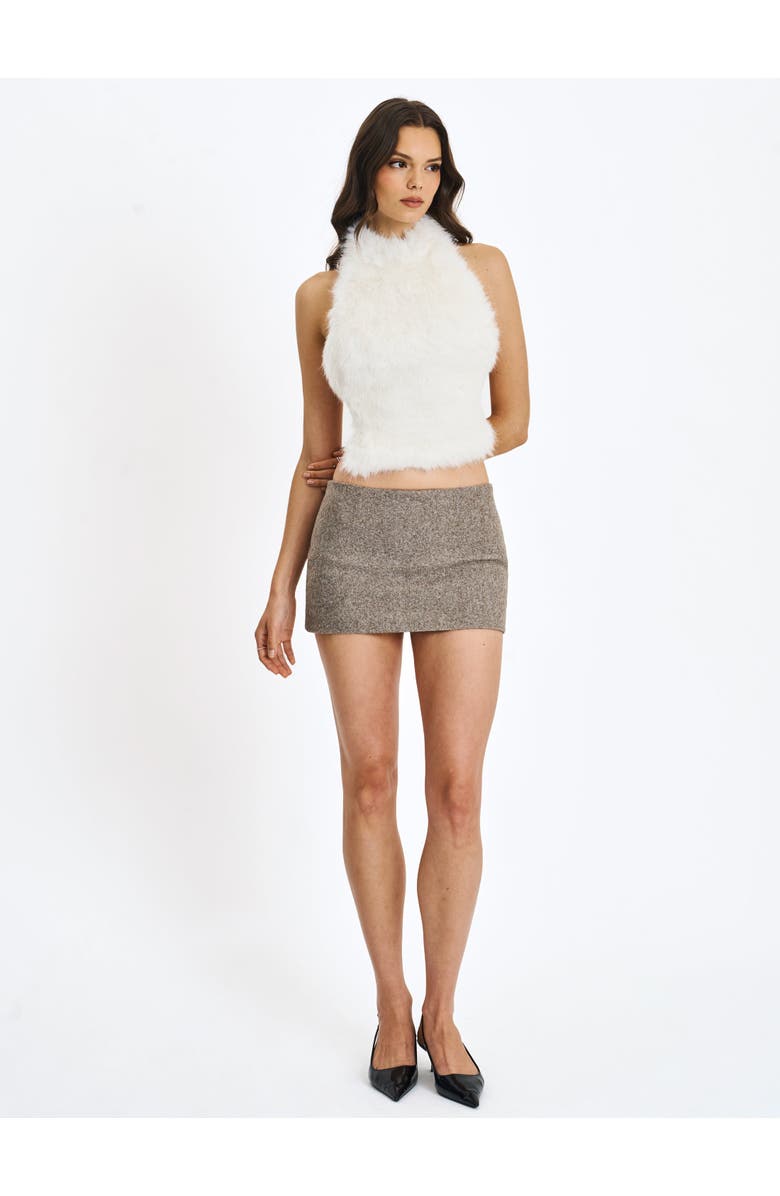 Miss Circle Osira Low-Waisted Micro Skort, Alternate, color, Taupe