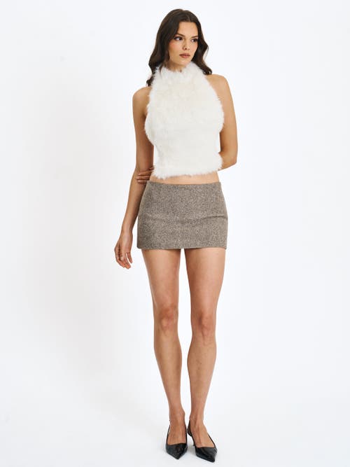 Miss Circle Osira Low-waisted Micro Skort In Brown