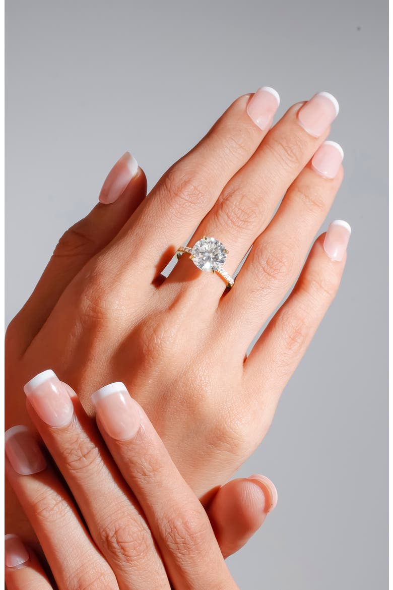 Lab Created Moissanite Ring, Alternate, color, WHITE