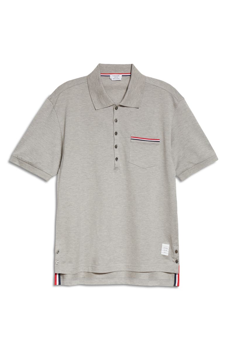 Thom Browne Pocket Polo, Alternate, color, Light Grey