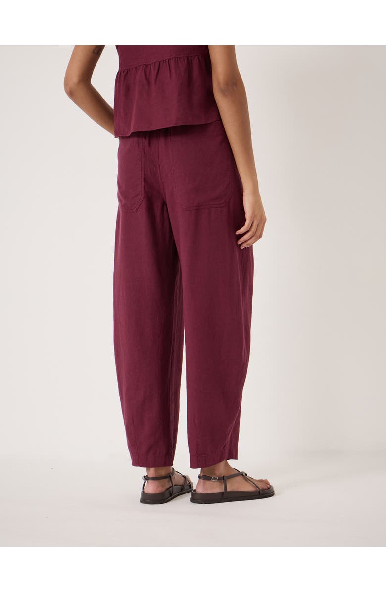 Hush Tovi Linen Blend Barrel Leg Pants, Alternate, color, Maroon Red