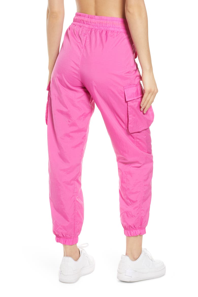 Sportswear Icon Clash Woven Sweatpants, Alternate, color, FIREPK/LSRORG