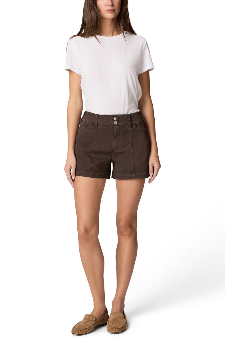 PAIGE Olivia Cargo Denim Shorts, Alternate, color, Rich Chocolate