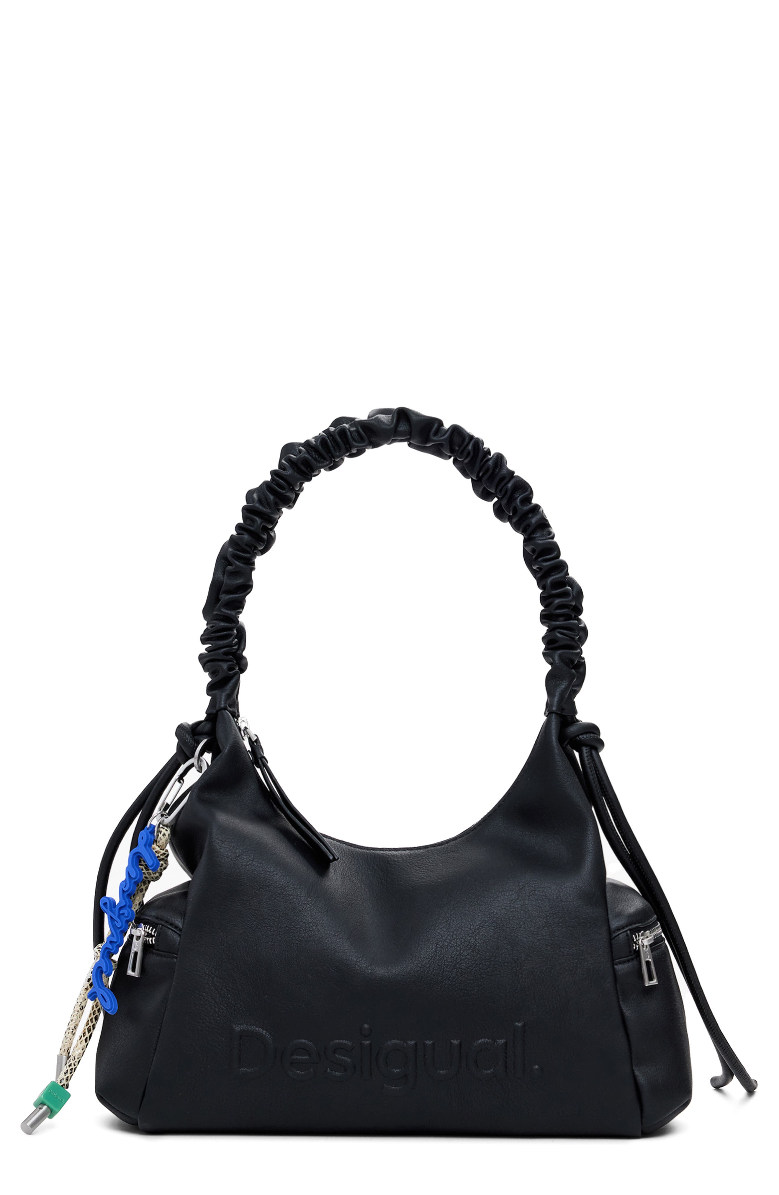 Desigual Faux Leather Shoulder Bag, Main, color, Black