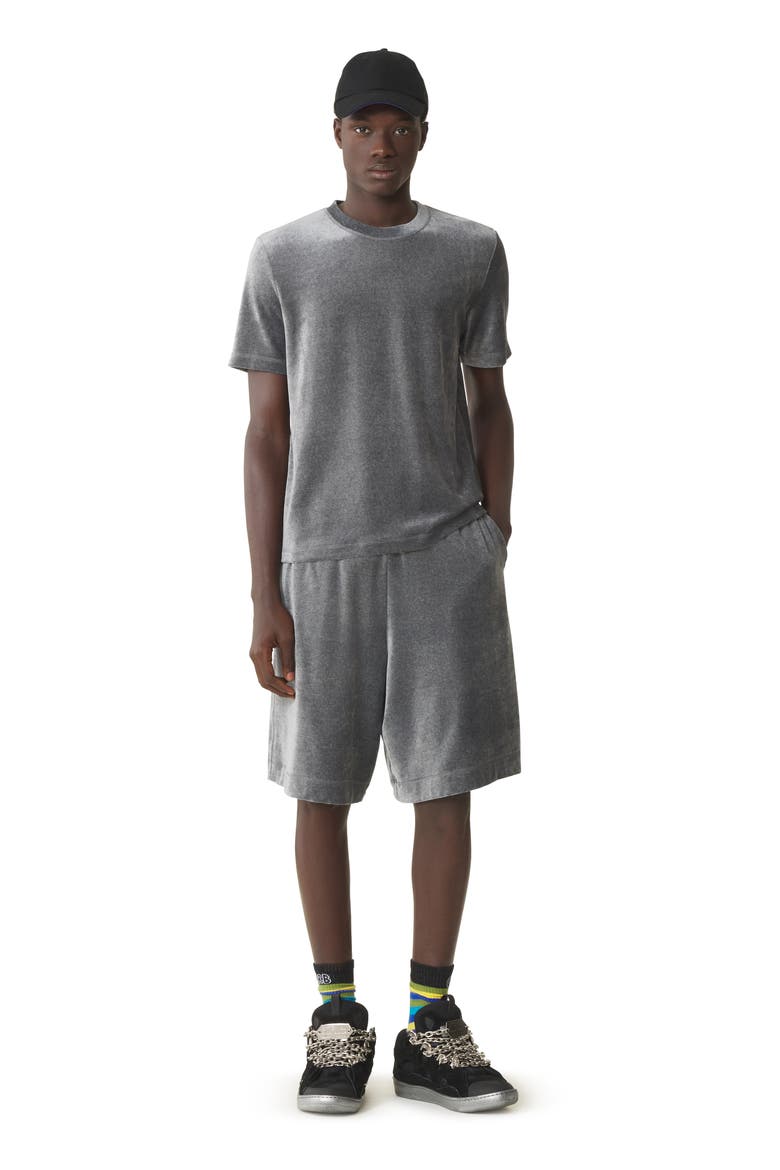 Velvet Bermuda Shorts, Main, color, Dark Grey
