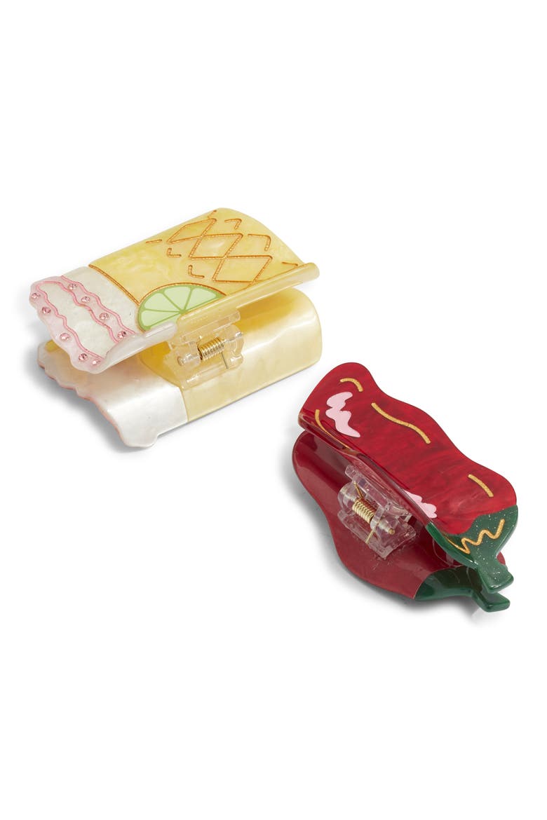 Spicy Marg 2-Pack Assorted Hair Claw Clips, Alternate, color, RED/ GREEN/ MULTI
