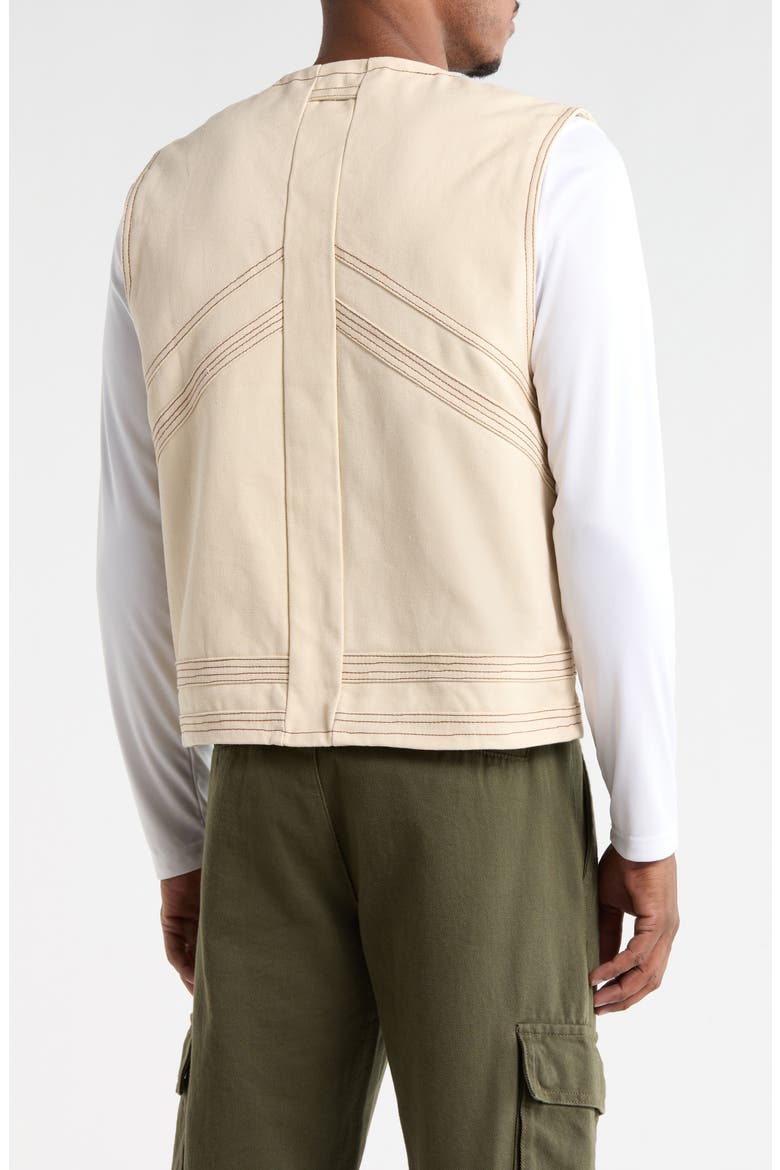 Logo Appliqué Cotton Canvas Riding Vest, Alternate, color, BONE