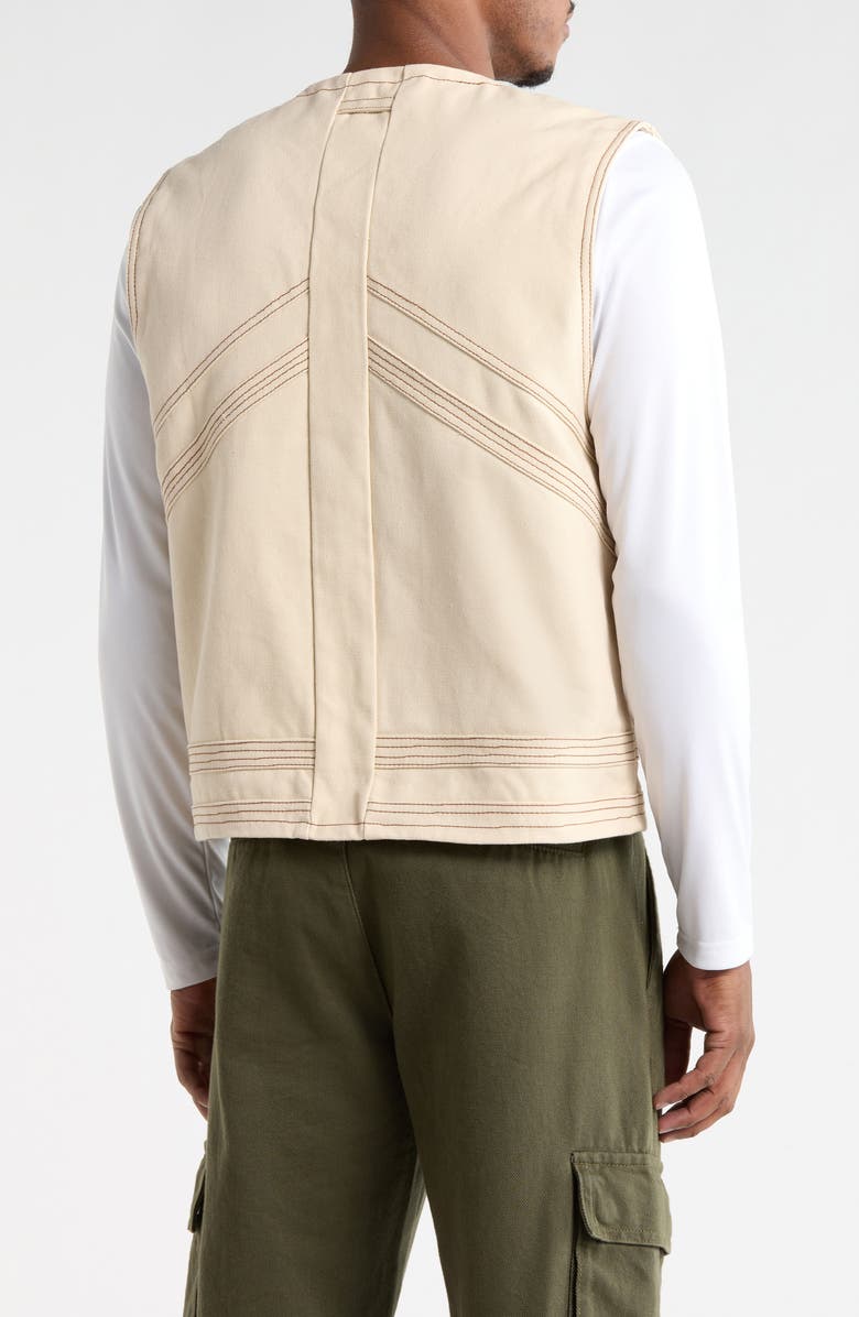 HONOR THE GIFT Logo Appliqué Cotton Canvas Riding Vest, Alternate, color, Bone