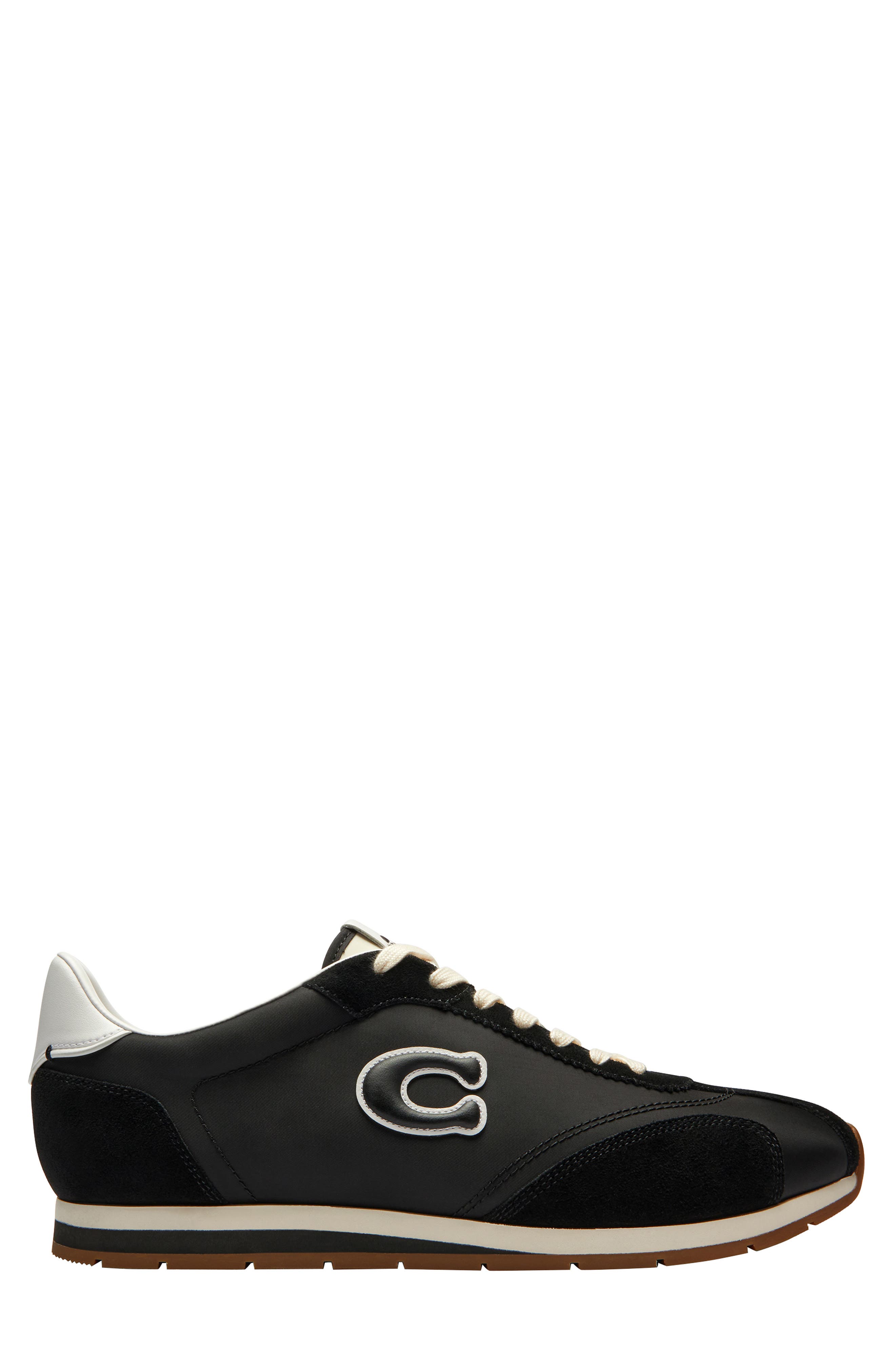 COACH Logo Mixed Media Sneaker, Alternate, color, 