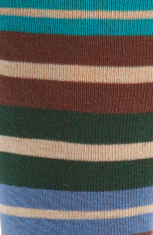 Paul Smith Kean Stripe Cotton Blend Socks In Brown