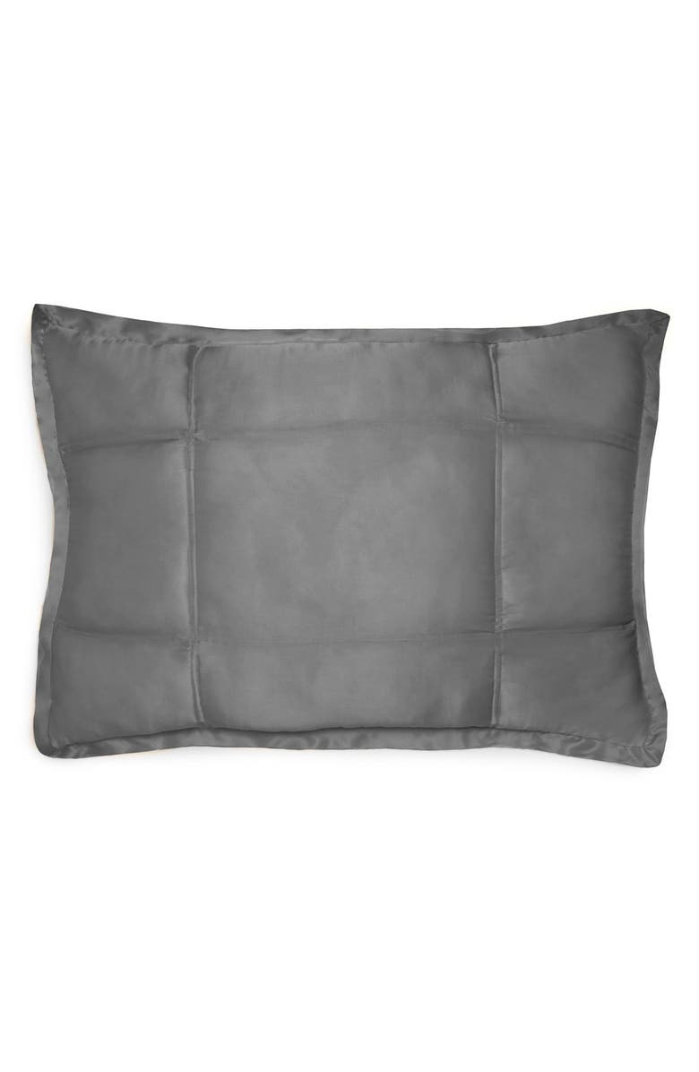 Donna Karan New York Donna Karan Collection 'Surface' Silk Charmeuse Quilted Pillow Sham, Main, color, 