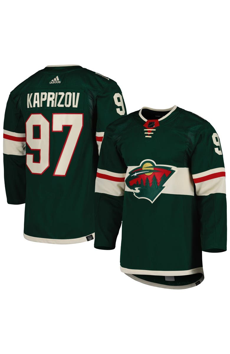 adidas Men's adidas Kirill Kaprizov Green Minnesota Wild Home Primegreen Authentic Player Jersey, Main, color,