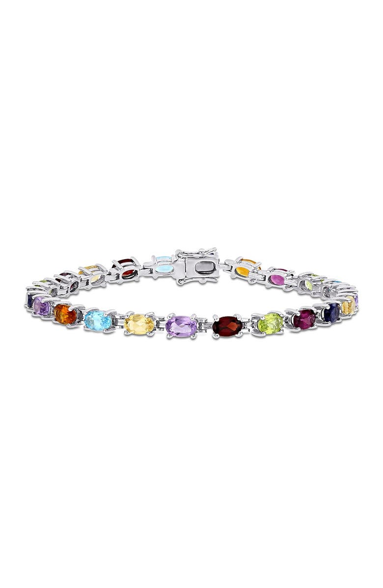 DELMAR Sterling Silver Oval Semiprecious Stone Line Bracelet, Main, color, 