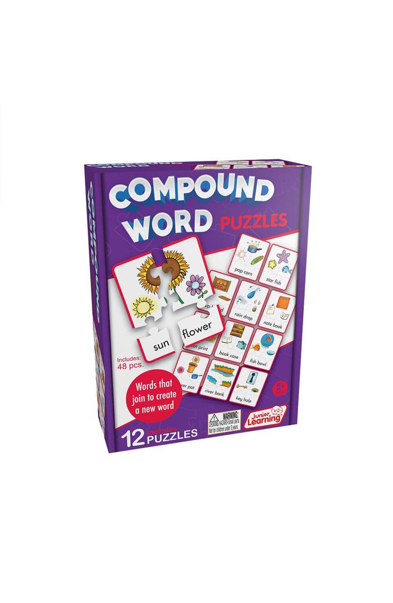 Junior Learning Compound Word Puzzles, 48 Pieces, Main, color, Multicolored