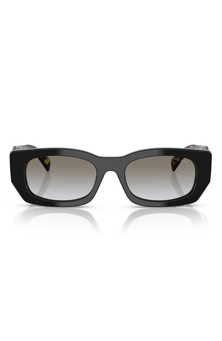 Prada 53mm Pillow Sunglasses, Main, color, Black