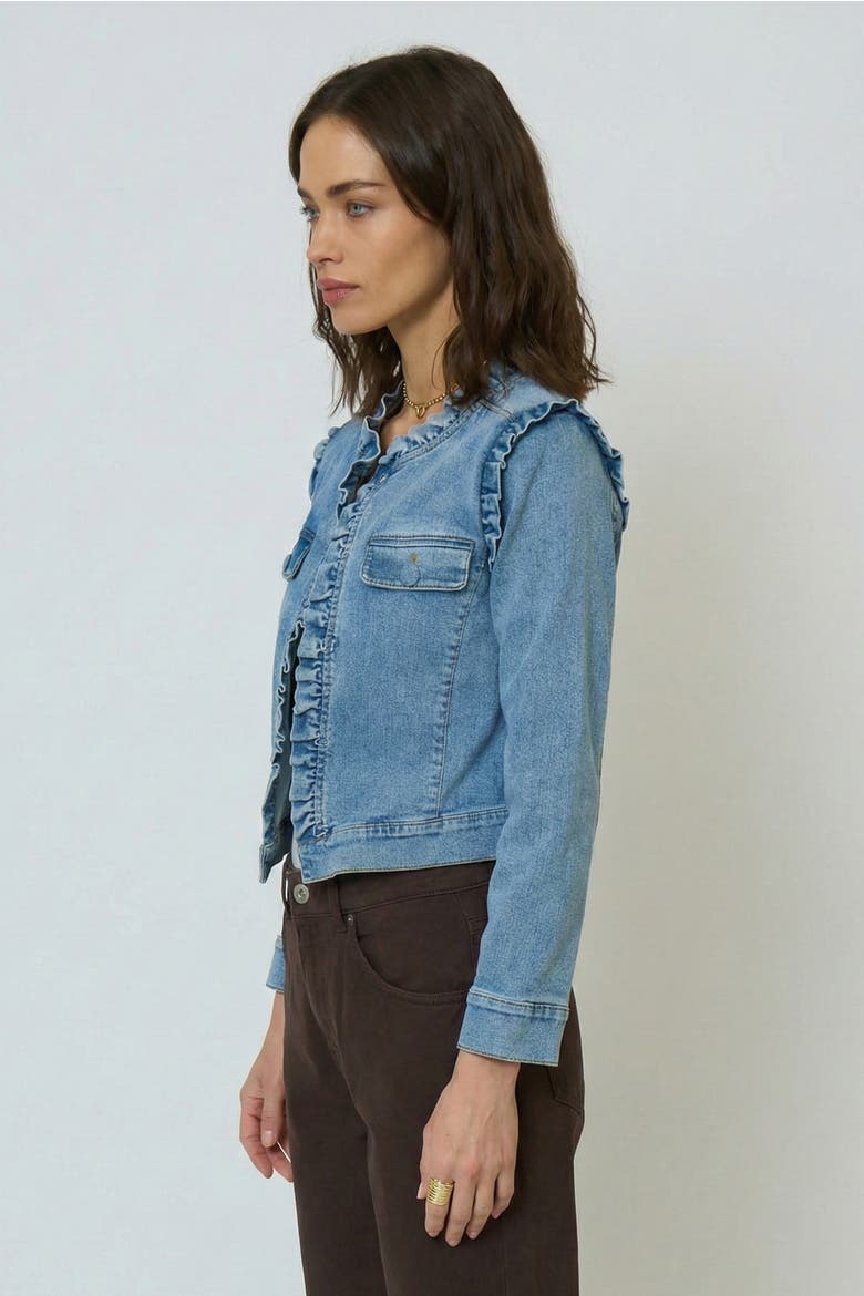 Nevada Girly Denim Jacket, Alternate, color, DENIM