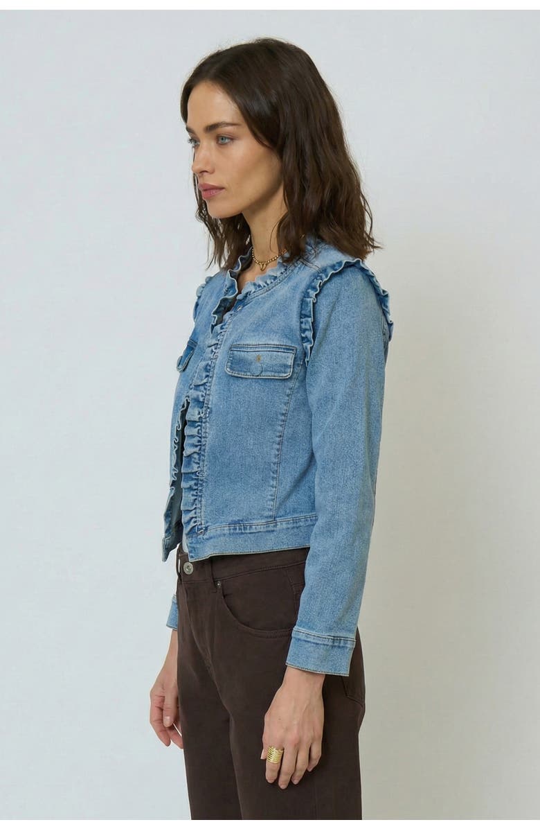 Central Park West Nevada Girly Denim Jacket, Alternate, color, Denim
