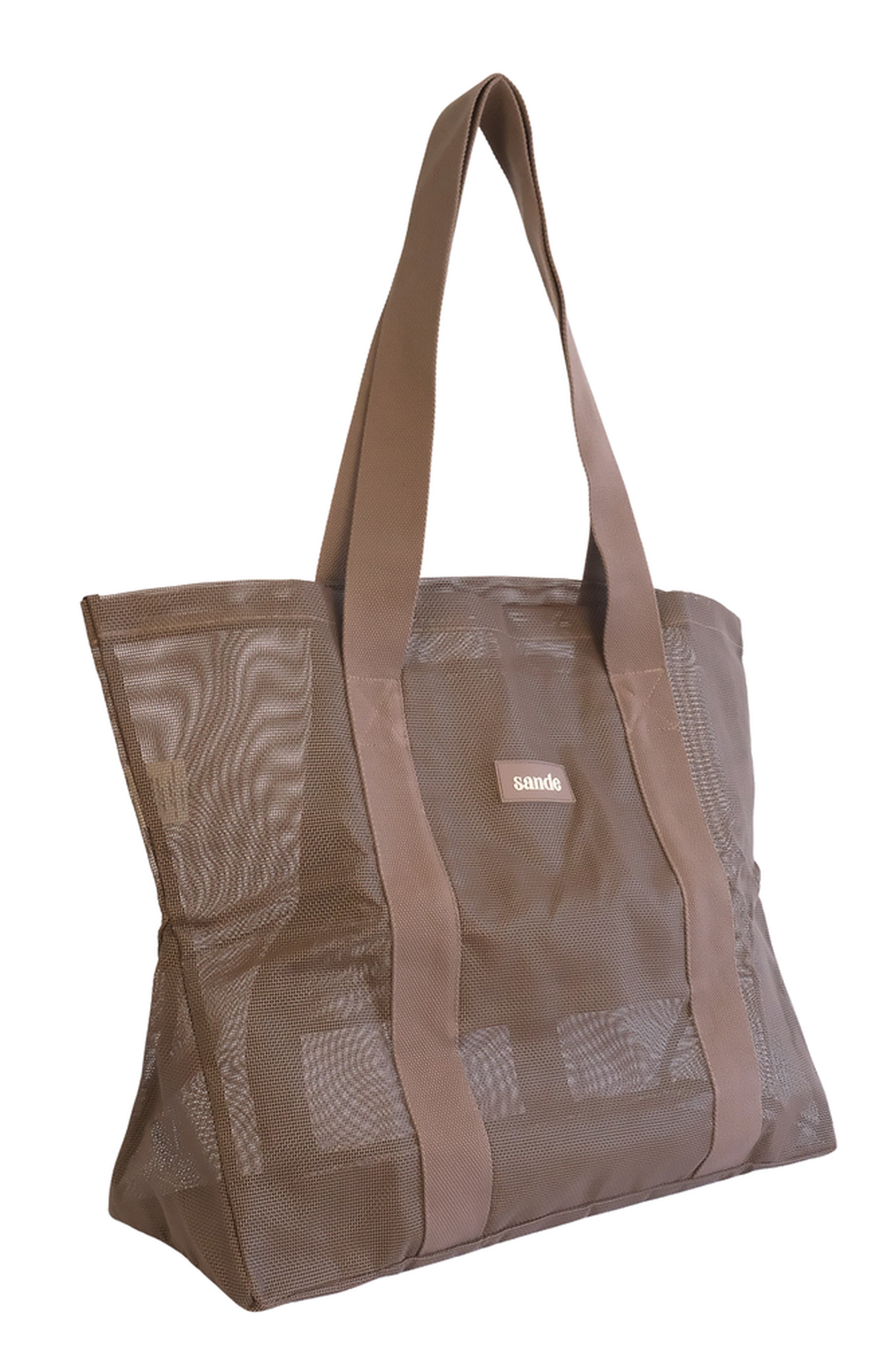 Sande Beach Hauler Mini Mesh Beach Bag, Alternate, color, Espresso