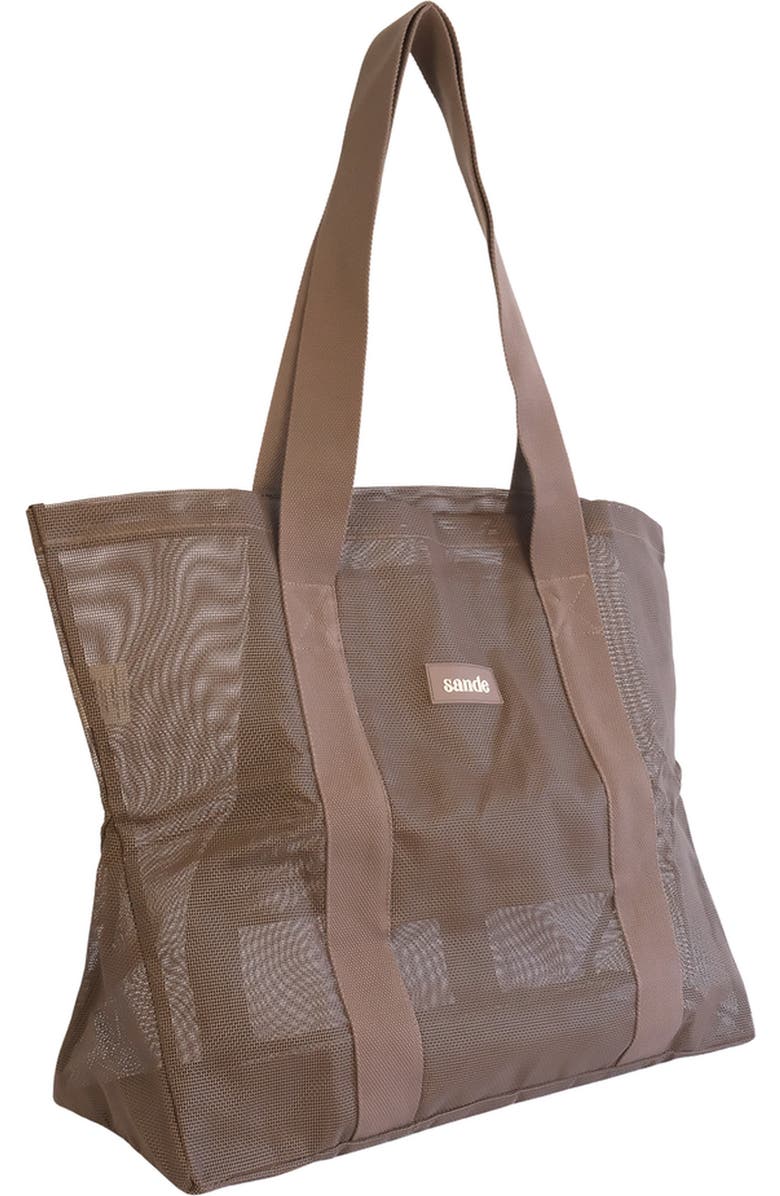 Sande Beach Hauler Mini Mesh Beach Bag, Alternate, color, Espresso