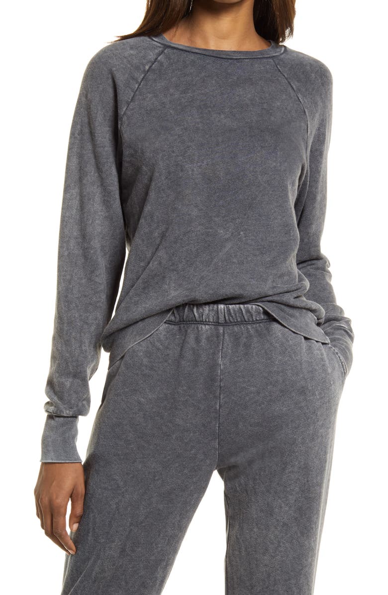 Treasure & Bond Garment Dyed Raglan Sleeve Sweatshirt, Main, color, 