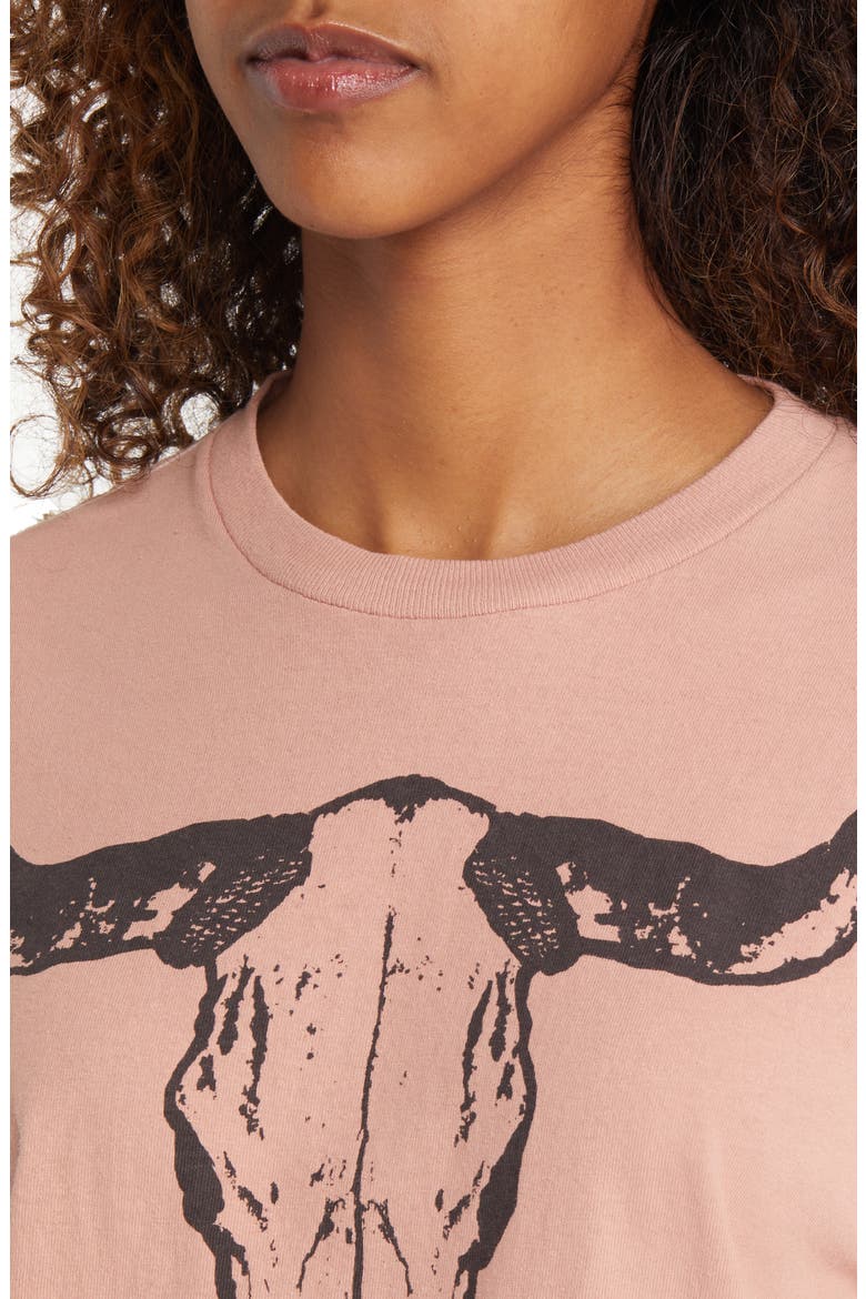 Women's Longhorn Cotton Graphic Tee, Alternate, color, CAFE CREME